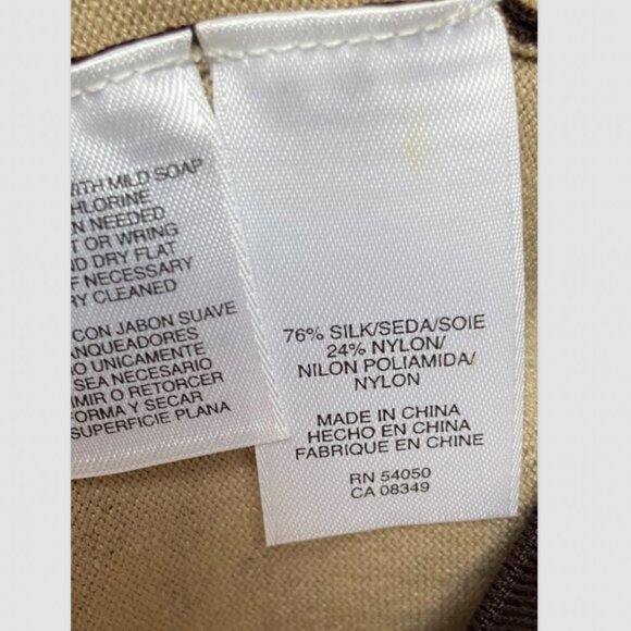 Jones New York Animal Print Brown Silk Button Cardigan Size M - Picture 4 of 4